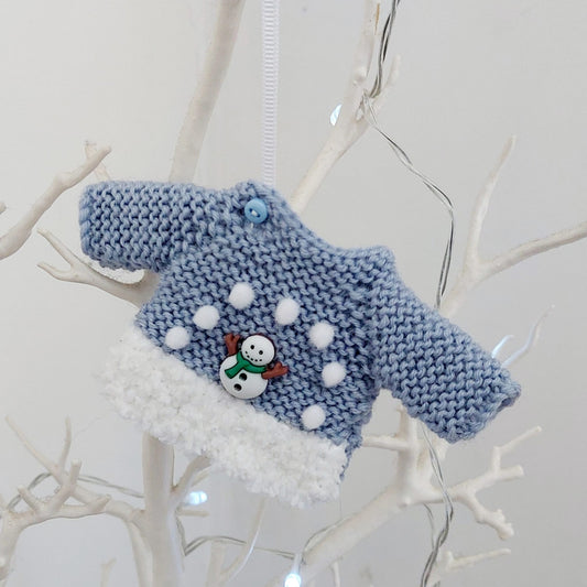 Tiny Snowman Sweater Hanging Decoration